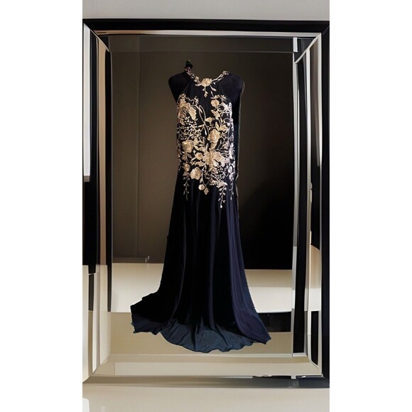 Betsy & Adam Dresses & Skirts - Betsy & Adam Womens Black Metallic Embroidered Evening Dress Gown 16